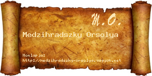 Medzihradszky Orsolya névjegykártya